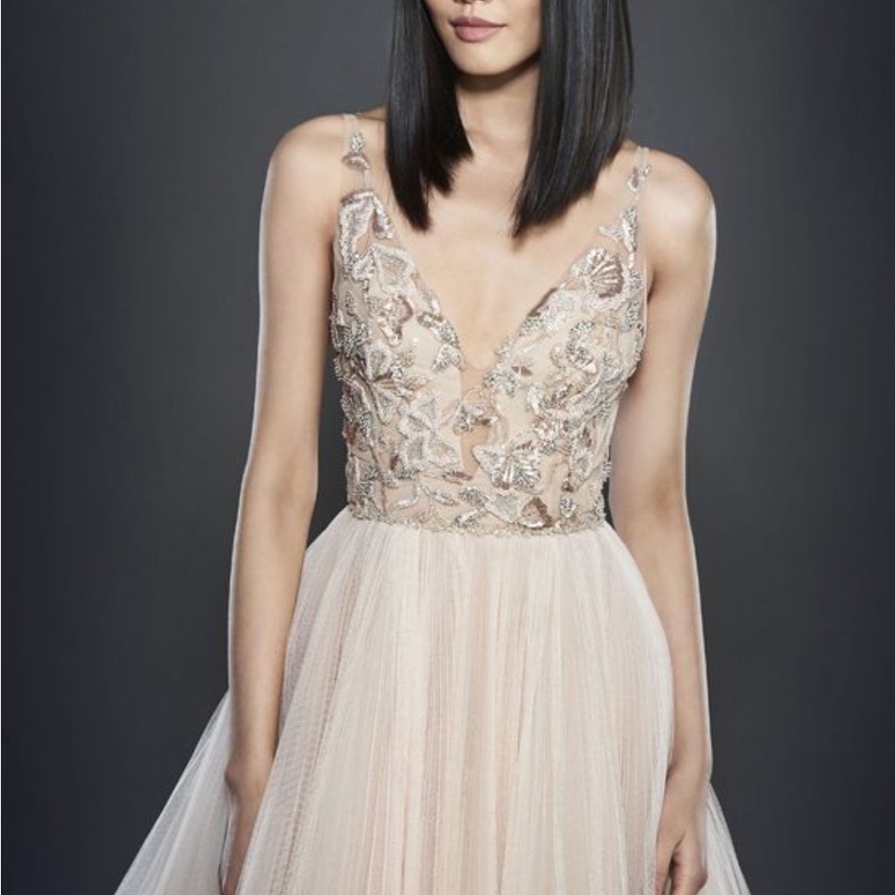Lazaro Blush Sequence Wedding Dress 2017 Spring Collection
